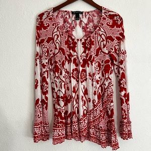 INC red and white soft shirt Very stretchy